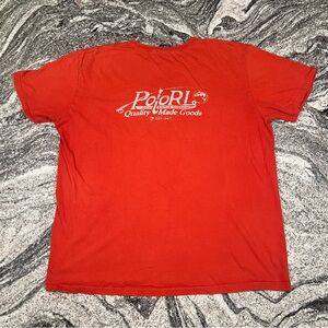 Ralph Lauren Polo RL T-Shirt Red Great American Sportsman Pocket Mens XL
